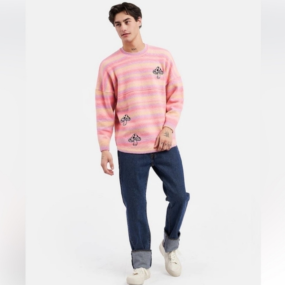 Spirit Jersey NWT Unisex Psychedelic Mushroom Knit Sweater - Picture 5 of 15